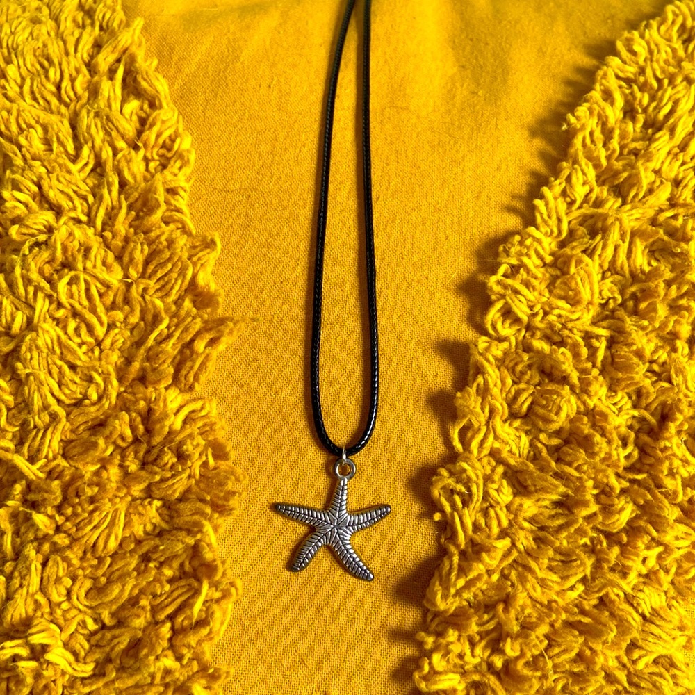 New Handmade Leather Rope Starfish Necklace